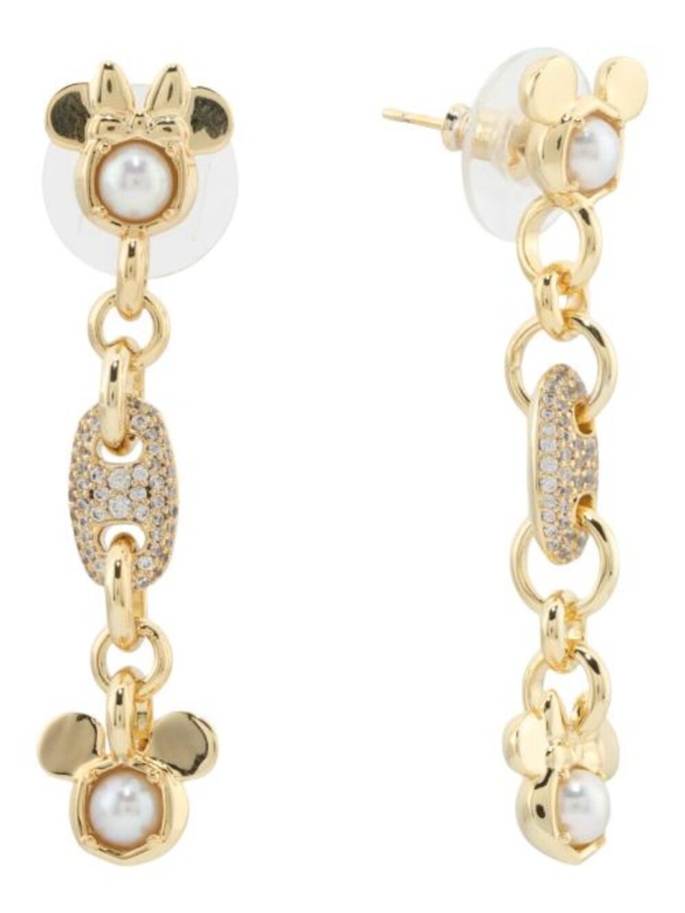 KENDRA SCOTT Gold Mix Mickey Minnie Crystal Linear Earrings